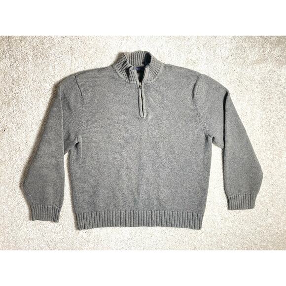 Saddlebred Mens 100% Cottom Pull Over Gray Sweater Long Sleeve  1/4 Zip Top XL - Picture 1 of 6